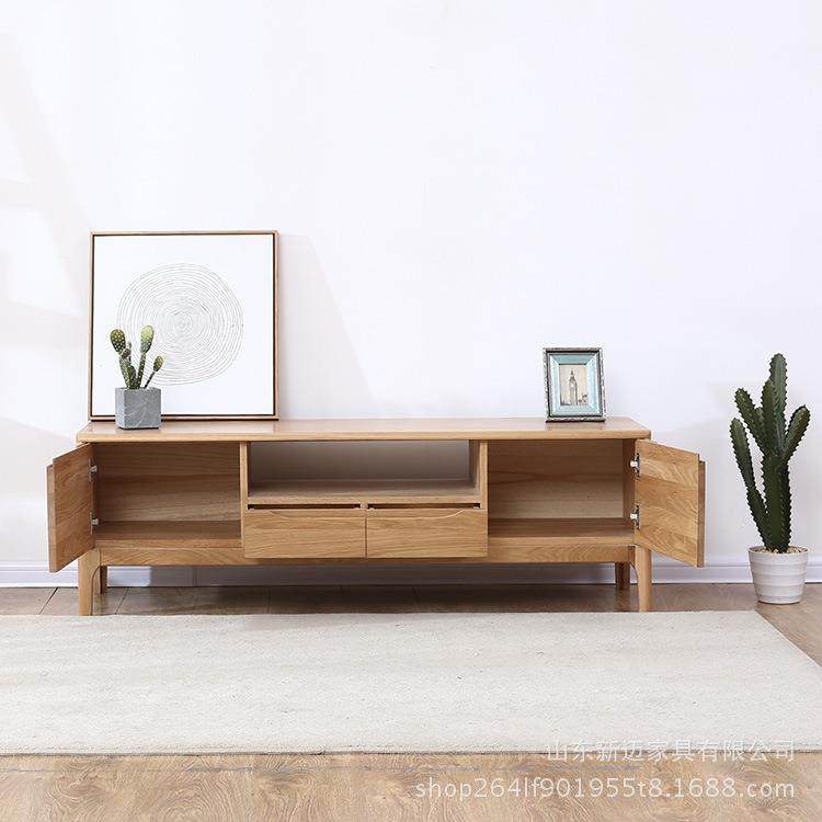 新款直销简约实木电视柜现代全木视听柜组合客厅家具橡木地柜定