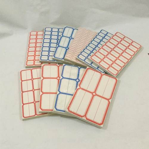 新款直销不干胶标签纸自粘型标签口取纸红蓝多种规格不干胶口取纸