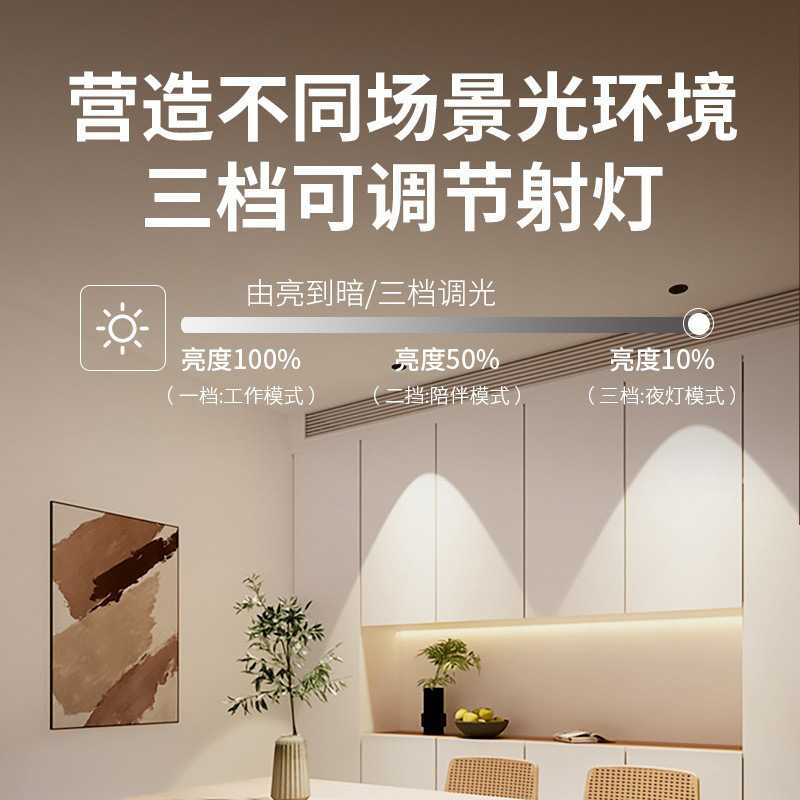 新款直销全光谱射灯嵌入式小山丘防眩洗墙灯客厅吊顶护眼筒灯无主