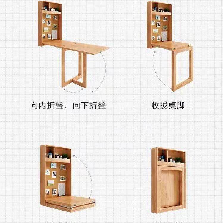 新款直销实木折叠挂墙桌餐桌靠墙电脑桌学习桌壁挂黑板折叠桌
