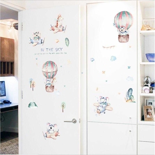 新款直销HM71013 梦幻卡通热气球儿童房玄关橱柜衣柜教室床头装饰
