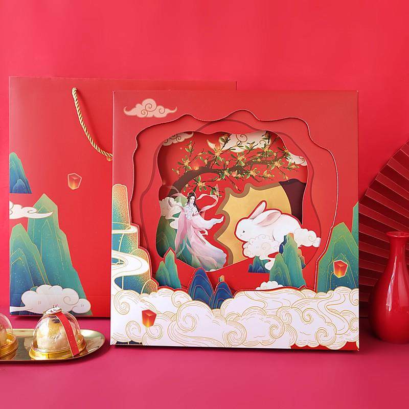 新款直销2025新款中秋月饼礼盒 高档8粒装蛋黄酥盒子 广式冰皮月