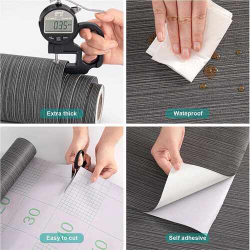 新款直销特厚自粘布纹墙纸纯色日式客厅卧室酒店宾馆壁纸自带胶防