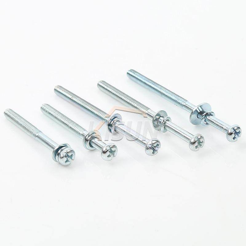 新款直销gb/t 9074.8复合槽螺钉弹平垫三组合件加长款M3*65M3.5*3