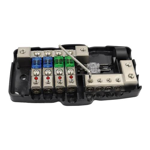 新款直销汽车音响改装多功能保险丝盒 四路LED灯保险丝座 音响线