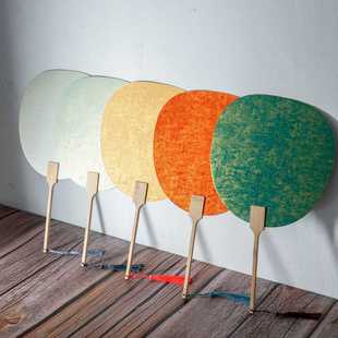 新款直销加厚双面宣纸团扇空白纸扇半生熟白色卡纸扇面手绘画扇子