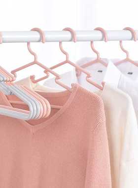 新款直销茶花易用衣架B 挂衣晾衣架家用衣撑A50006颜色随机5只装