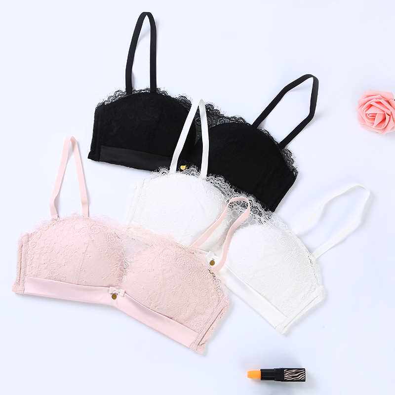 新款直销新款文胸套装睫毛蕾丝舒适无钢圈性感文胸防走光抹胸少女