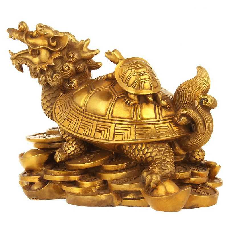 新款直销铜器黄铜龙龟工艺品母子龙龟工艺品摆设礼品家居摆件8