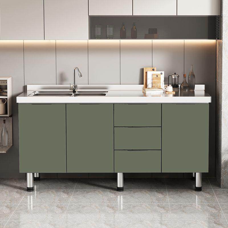 新款直销简易橱柜不锈钢碗柜厨房灶台经济型出租房组装水槽家用橱