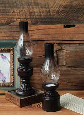 新款直销怀旧经典老式煤油灯树脂模型 咖啡厅影楼道具陈列 树脂烛