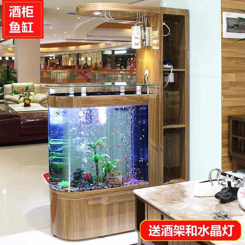 新款直销鱼缸 客厅隔断玄关酒柜大型水族箱 门厅玻璃家用屏风鞋柜