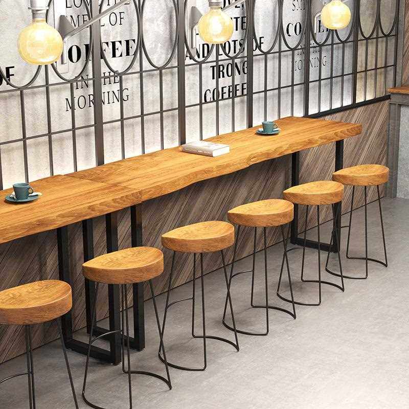 新款直销北欧奶茶店实木吧台桌酒吧餐厅长条吧台咖啡厅吧桌椅餐饮