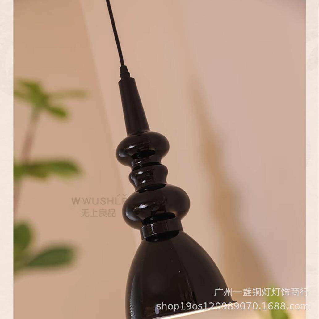 新款直销法式中古吊灯黑色葫芦床头吊灯玄关吧台包豪斯餐厅设计师