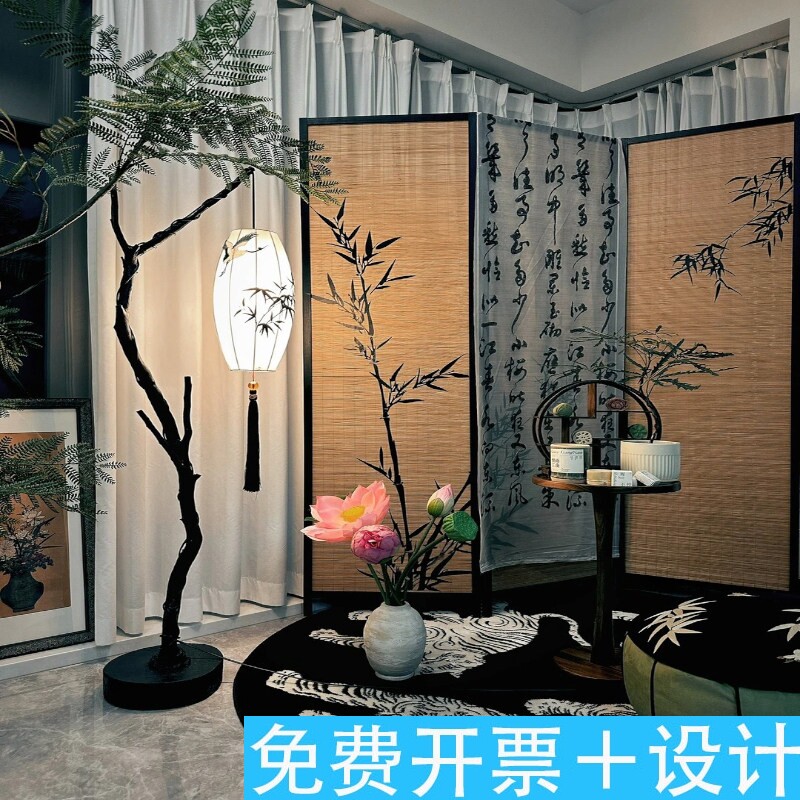 禅意国风温馨小角落屏花艺