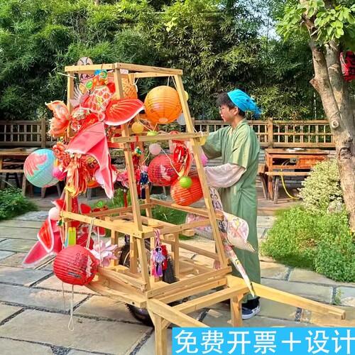 流动非遗鱼灯车龙传统花文