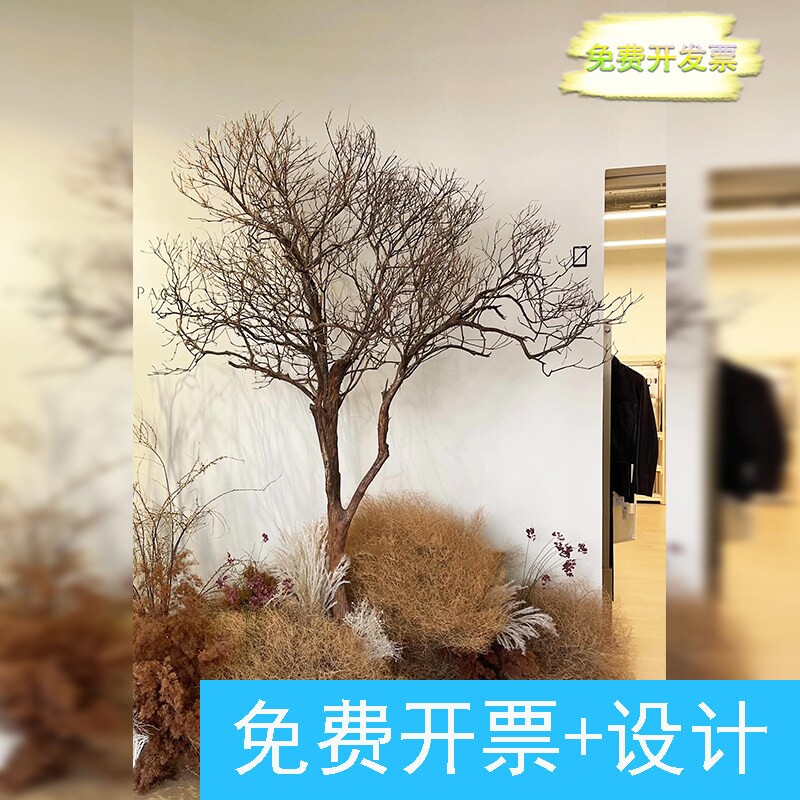 服装店秋季干花风滚草氛围感场景布置门头高级感堆头花艺拍照装饰