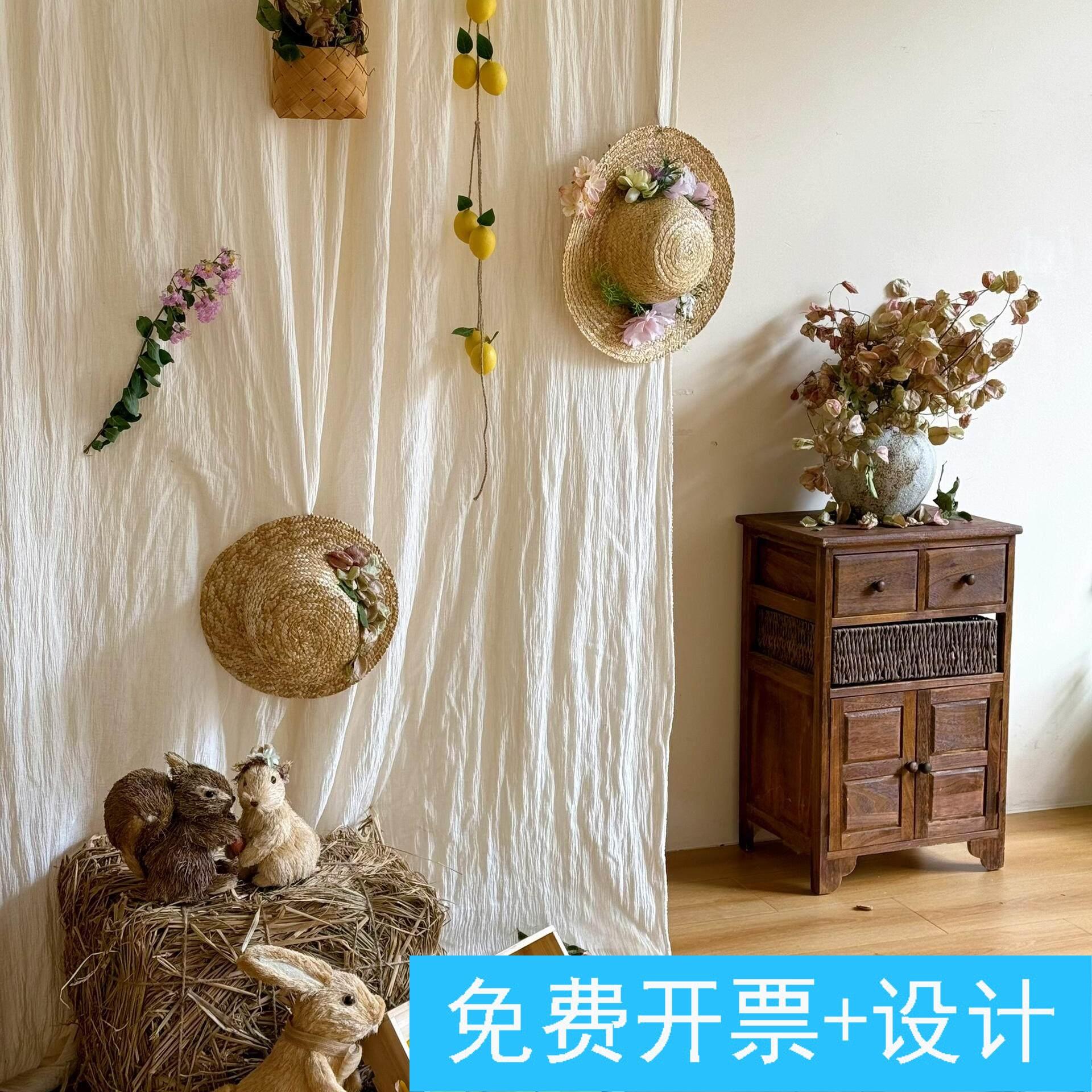 秋日拍摄置景场景氛围感布置造景草垛拍照布置花艺摆件打卡摆饰