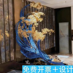 夏日竹编浪花艺术装置商场