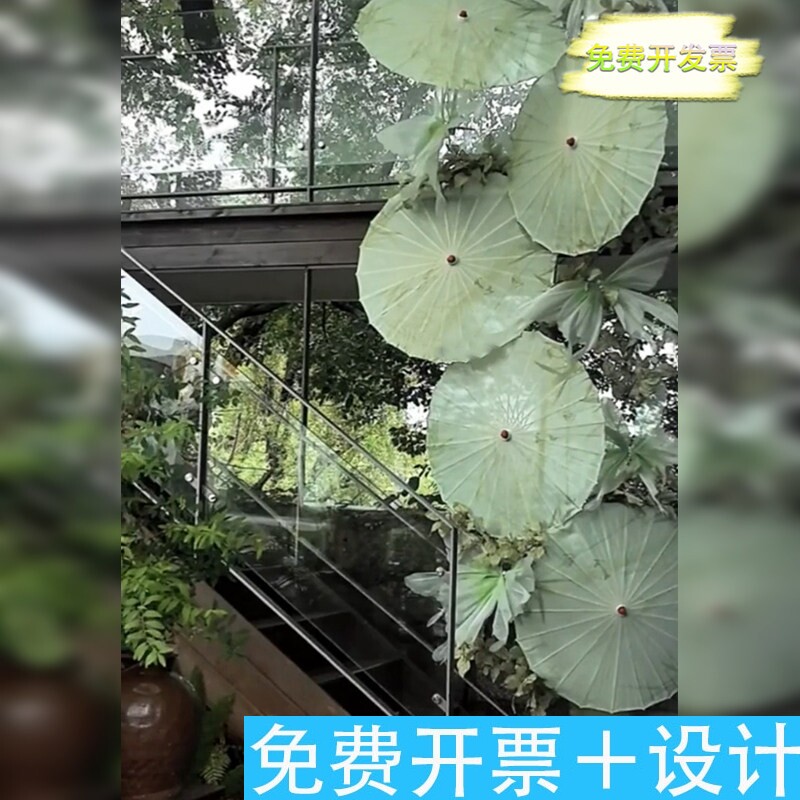 夏季茶馆小院油纸伞氛围感