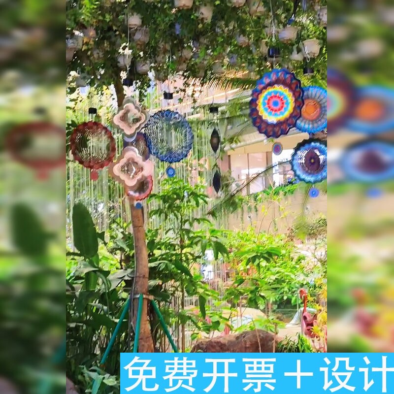 曼陀罗风铃春日室外拍照场景装饰品氛围感挂件3d立体户外布置挂饰