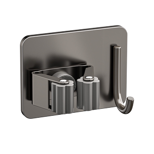 免打孔拖把夹带挂钩多卡位防水卫生间收纳强力粘贴拖把收纳壁挂