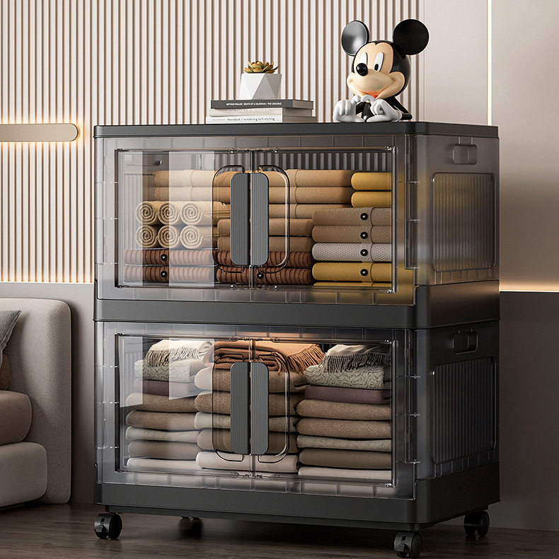 毛绒玩具折叠收纳箱衣服塑料衣柜被子整理盒收纳神器衣物储物箱