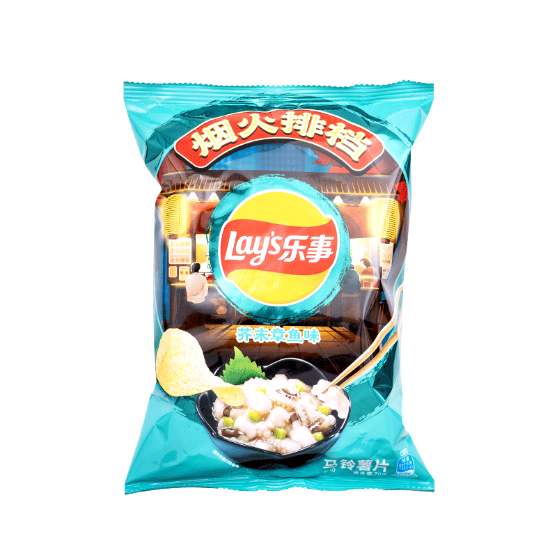 乐事芥末章鱼味零食休闲食品小吃薯片解馋土豆片办公室整箱大礼包