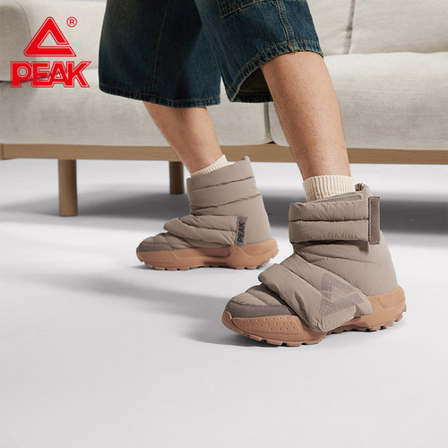 匹克态极大三角面包鞋高帮棉鞋男女冬新款一脚蹬雪地靴保暖运动鞋