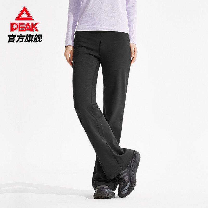 匹克运动裤女新款高腰显瘦喇叭裤微喇加绒瑜伽裤休闲马蹄裤女裤