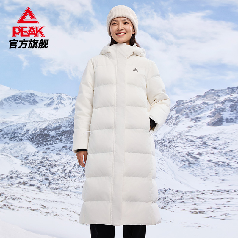 匹克驭雪长款运动羽绒服女士防水防风百搭时尚保暖外套男官方正品