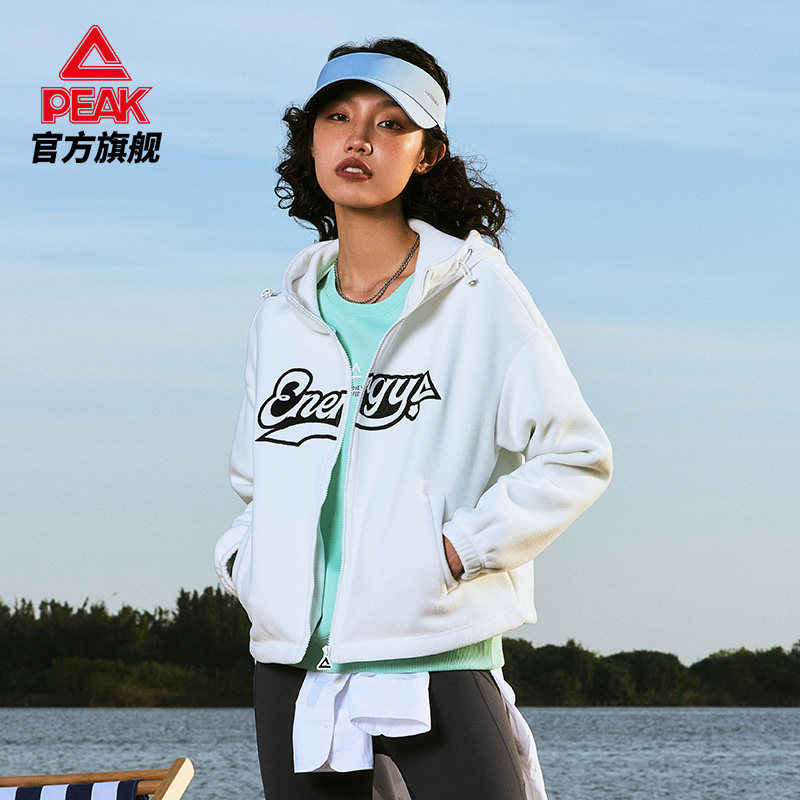 匹克运动外套女2022春秋新款针织休闲女装官方短款美式宽松上衣