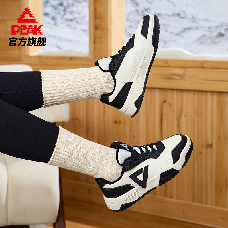 匹克棉鞋男黑白板鞋女加绒加棉保暖百搭休闲鞋子二棉鞋DM440217