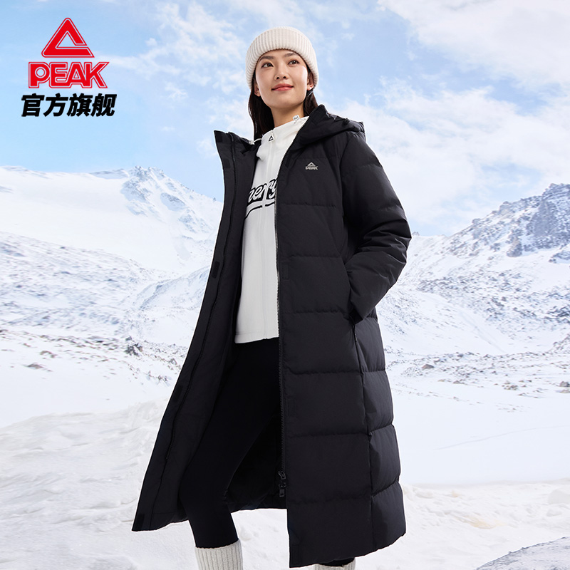 匹克驭雪长款运动羽绒服女士防水防风百搭时尚保暖外套男官方正品