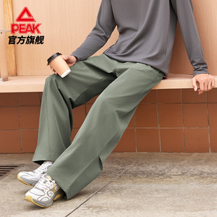 情侣运动通勤直筒裤 匹克针织长裤 新款 冬季 女 男休闲宽松弯刀裤