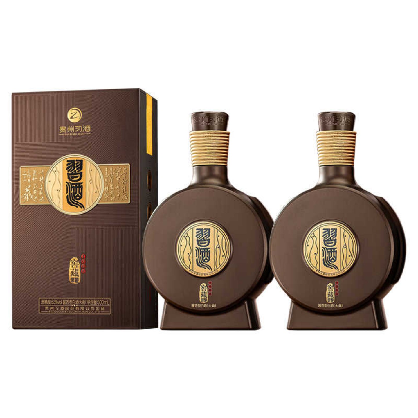 贵州习酒窖藏1988酱香型白酒53度500ml*2瓶送礼（两瓶配手提袋）图片