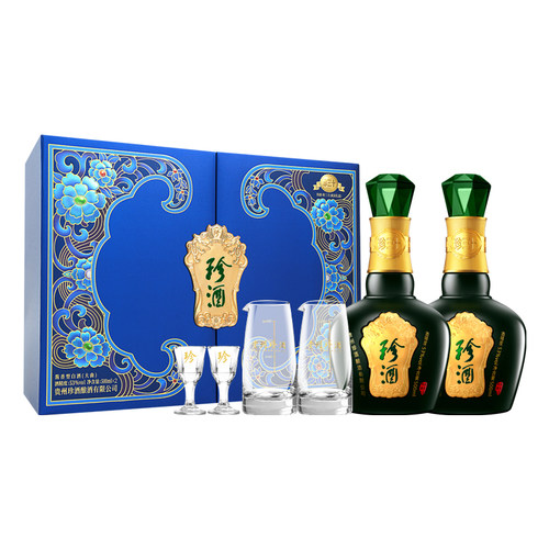 【礼盒装】贵州珍酒珍三十礼盒53度纯粮酱香型送礼白酒500ml*2瓶