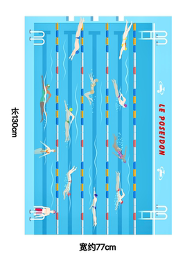 新款泳池印花游泳速干吸水巾防晒运动毛巾便携披肩沙滩巾健身男女