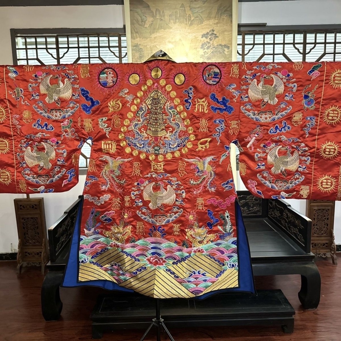特卖道士服有袖郁罗箫台二十八宿九鹤道家高功法衣降衣道袍多色可