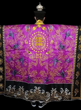 特卖紫色云鹤法衣薄款金线刺绣法服道袍法袍仙鹤绛衣高功道服道衣