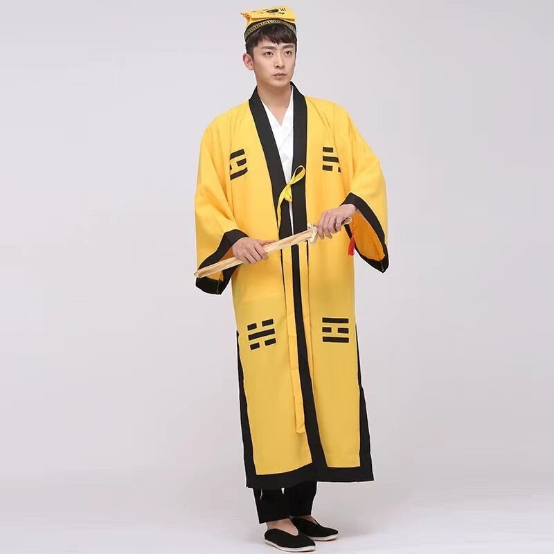 特卖古装男道士服装演出服法衣道袍林正英八卦道袍男表演万圣节服