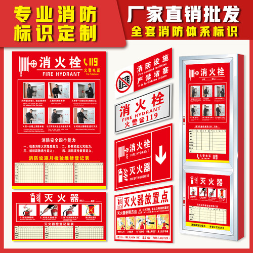 工地安全制度标签贴纸灭火器放置