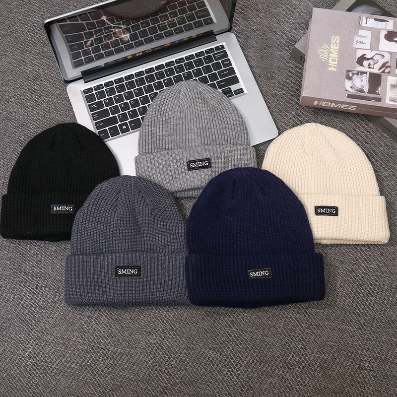 针织帽子男款毛线帽秋冬季保暖护耳防寒骑行冷帽显脸小针织帽子女