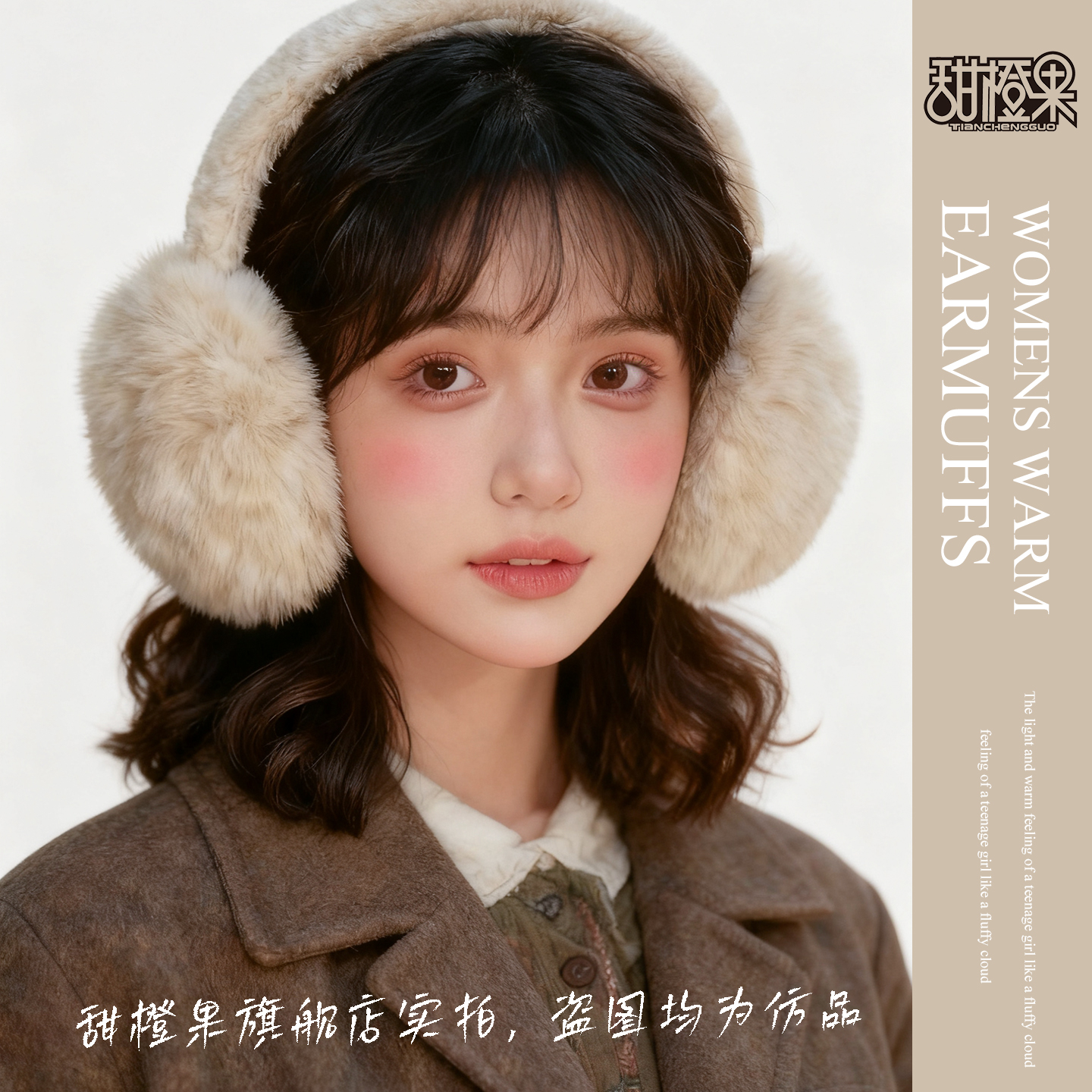 毛绒耳罩冬女时尚冬季保暖耳包护耳朵耳捂子可折叠学生防冻耳套