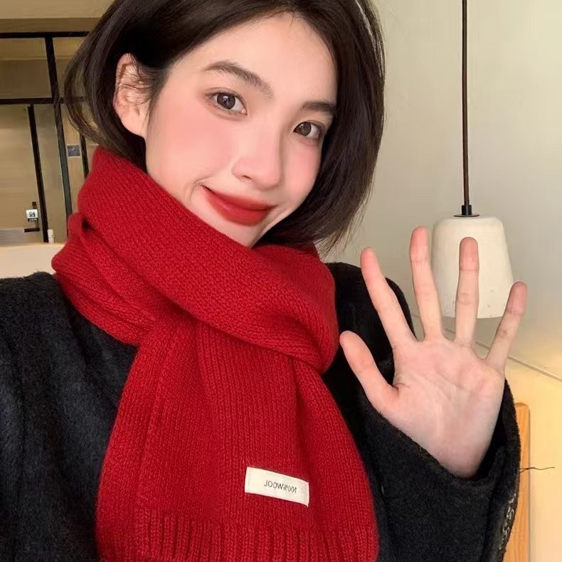 红色新年围巾女2025新款秋冬季韩系氛围感针织羊绒护颈围脖礼物,服饰配件/皮带/帽子/围巾,围巾/丝巾/披肩,淘宝优惠券,粉丝福利购,淘宝优惠卷