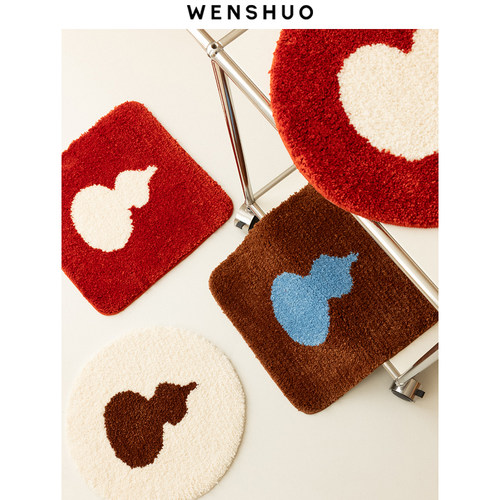 WENSHUO复古中式葫芦簇绒椅垫