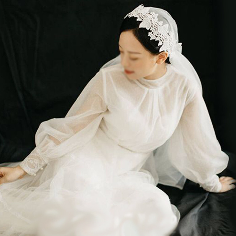蕾丝花边新娘头纱复古韩式包头婚纱头饰面纱头纱双层婚礼遮面长款|ruв категории Аксессуары, свадебное платье, аксессуары, вуаль - от Buy2taobao.com для оказания профессиональной услуги покупки агента Taobao