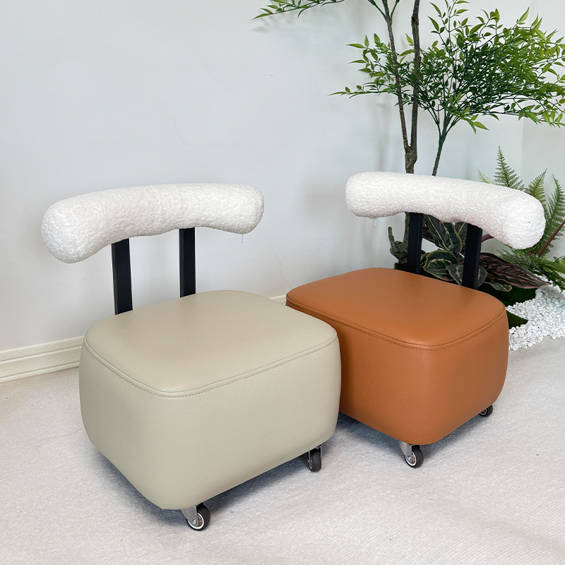 万向轮小凳子家用矮凳移动滑轮小板凳门口换鞋凳靠背茶几凳溜溜凳