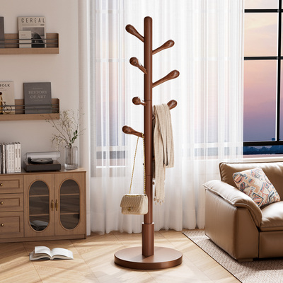 全实木衣架落地卧室衣帽架房间立式挂衣架新款客厅家用衣服置物架