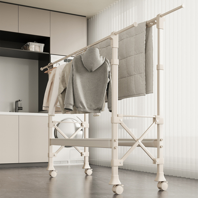 可折叠晾衣架落地加粗加厚可移动阳台家用室内室外露天晒被子神器